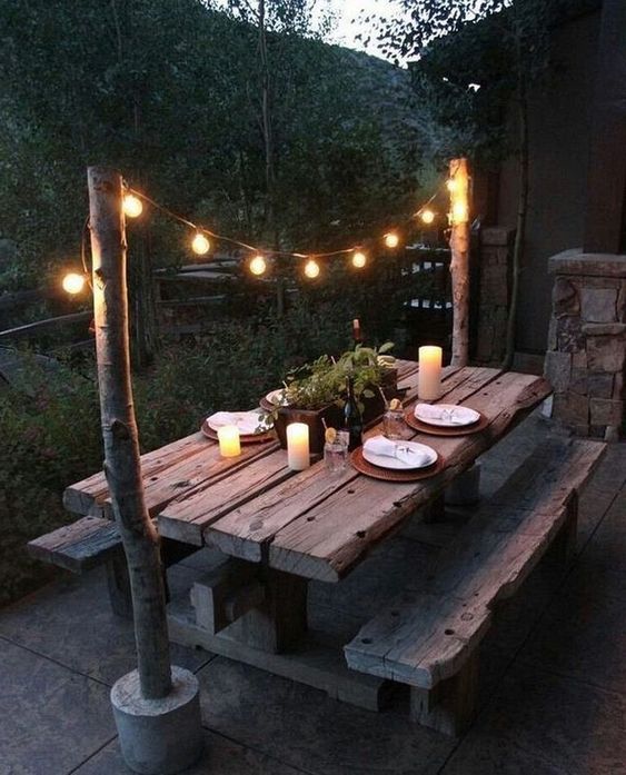 tuin lamp ideeën licht boven de eettafel
