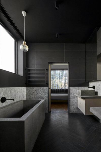 moderne Zwart badkamer ideeën en voorbeelden