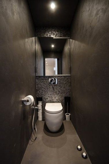 modern zwart toilet idee