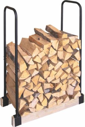 154 Hout opslag rek voor open haard hout - Opslag rek - Houtopslag - Houtrek- 120x90x34cm - staal - zwart