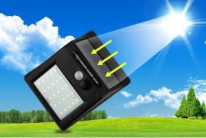 2* LED Solar tuinverlichting wandlamp met bewegingssensor