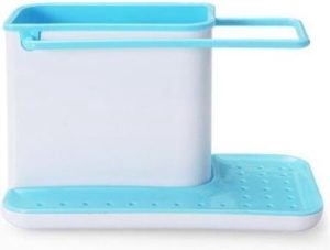 2 PC'S keuken spons organisator stands vak zelf drainage wastafel opslag rek (blauw)