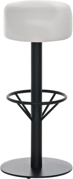 24Designs Barkruk Tessa - Zithoogte 85 cm - Zwart onderstel - Kunstleren zitting - Wit