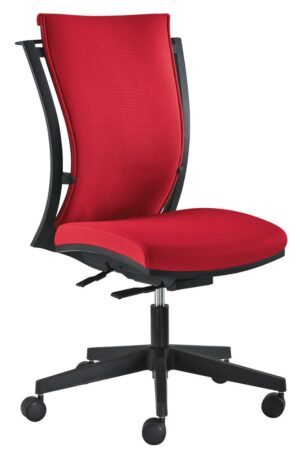 24Designs MaxiFlex Bureaustoel - Stof Rood - Zwarte Kruispoot