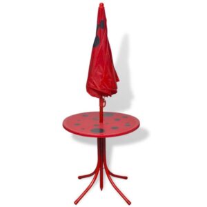 3-delige Bistroset voor kinderen met parasol rood