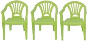 3x Kinderstoelen groen - tuinmeubels- stoelen voor kinderen