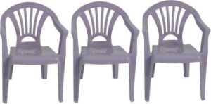3x Kinderstoelen paars - tuinmeubels- stoelen voor kinderen