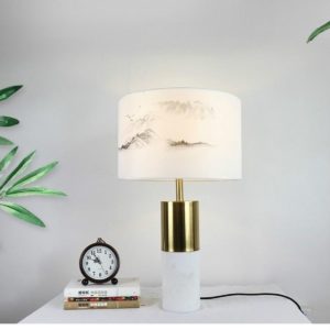 5W eenvoudige studie slaapkamer moderne marmeren creatieve tafellamp bed lamp grootte: 52 x 32cm