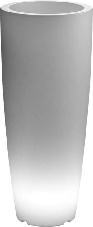 ARCA Verlichte bloempot SHUTTLE rond, 80 cm, transparant WIT