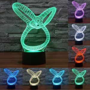 Abstract Style 3D Touch Schakelaar Controle LED Licht, 7 Kleuren Verkleuring Creative Visual Stereo Lamp Bureaulamp Nachtlampje