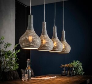 AnLi-Style Hanglamp Javey Met 4 Lichtpunten Grijs