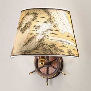Antiek gevormde wandlamp Nautica stuurwiel