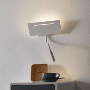 Ariel - witte LED wandlamp met leeslamp