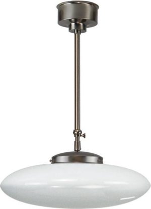 Art Deco hanglamp 'UFO schuifstang', Nederlands fabrikaat Old Timer Light