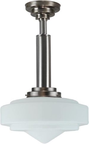 Art Deco hanglamp 'Vlakke punt Big tube', Nederlands fabrikaat Old Timer Light