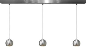 Artdelight Hanglamp Denver 3 lichts Ø 10 cm L 100 cm mat chroom