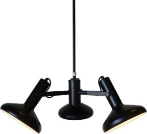 Artdelight Hanglamp Vectro 3 lichts Ø 55 cm zwart