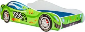 Autobed - Kinderbed - 140x70cm - met matras - groen