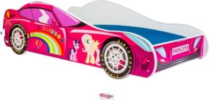 Autobed - Kinderbed - 140x70cm - met matras - roze