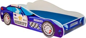 Autobed - Kinderbed - 160x80cm - met matras - paarsblauw