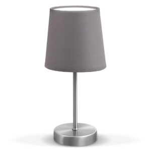 B.K.Licht LED tafellamp bedlamp leeslamp E14 - stof - grijs- H:308mm