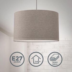 B.K.Licht hanglamp E27 lampenkap taupe - IP20 - Ø 380 mm