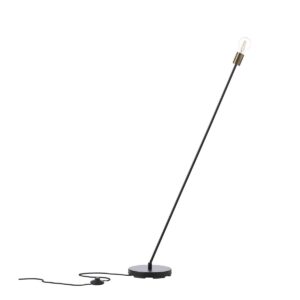 BRILLIANT Binnenlamp MIMO I Vloerlamp LED E27 60 W EEK: (A ++ - E) Zwart, antiek messing (geborsteld) Met voetschakelaar I arm swivel I Met Neo Retro terug naar een stijlvolle toekomst