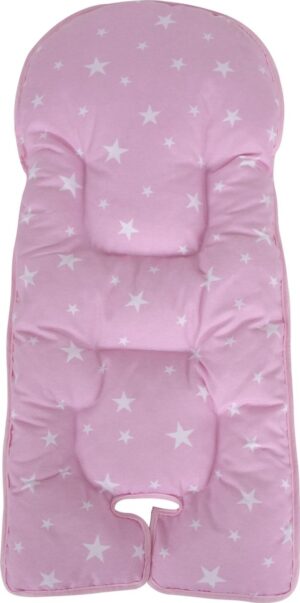 Babystartup Stoelverkleiner Little Star Pink - Baby kussen - Stoelverkleiner voor kinderstoel - Kinderzitje - Comfortabel - Roze met wit - Sterren
