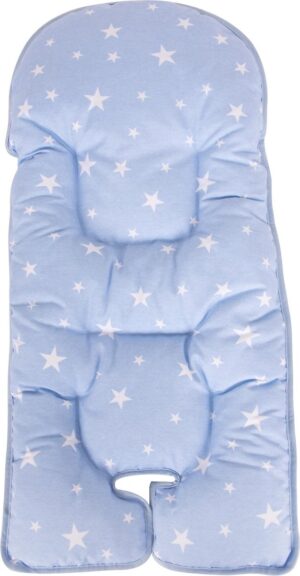 Babystartup stoelverkleiner little star blue - baby kussen - stoelverkleiner voor kinderstoel - kinderzitje - comfortabel - blauw met wit - sterren