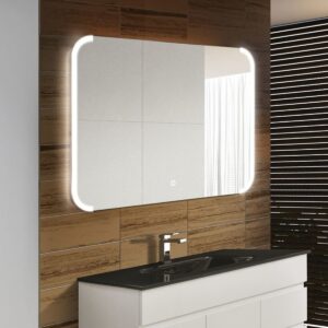 Badkamerspiegel Jolie 100x60cm Geintegreerde LED Verlichting Verwarming Anti Condens Touch Lichtschakelaar Dimbaar
