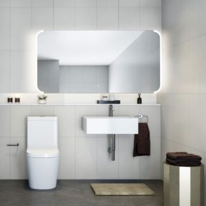 Badkamerspiegel Jolie 140x60cm Geintegreerde LED Verlichting Verwarming Anti Condens Touch Lichtschakelaar Dimbaar
