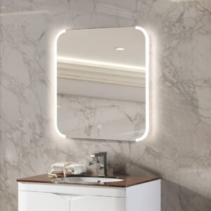 Badkamerspiegel Jolie 60x60cm Geintegreerde LED Verlichting Verwarming Anti Condens Touch Lichtschakelaar Dimbaar
