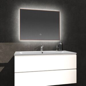 Badkamerspiegel Kiki 80x60cm Koper Geintegreerde LED Verlichting Verwarming Anti Condens Touch Lichtschakelaar