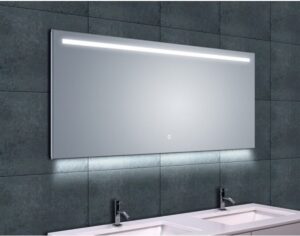 Badkamerspiegel Wiesbaden Ambi One 140x60cm Geintegreerde LED Verlichting Verwarming Anti Condens Touch Lichtschakelaar Dimbaar