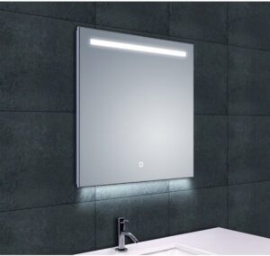 Badkamerspiegel Wiesbaden Ambi One 60x60cm Geintegreerde LED Verlichting Verwarming Anti Condens Touch Lichtschakelaar Dimbaar