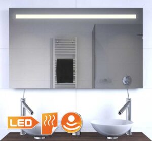 Badkamerspiegel met LED verlichting, verwarming, sensor en dimfunctie 90x60 cm