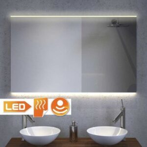 Badkamerspiegel met LED verlichting, verwarming, sensor en dimfunctie 90x70 cm