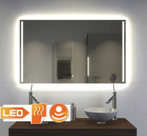 Badkamerspiegel met LED verlichting, verwarming, touch sensor en dimfunctie 100x60 cm