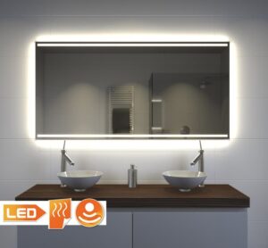 Badkamerspiegel met LED verlichting, verwarming, touch sensor en dimfunctie 140x70 cm