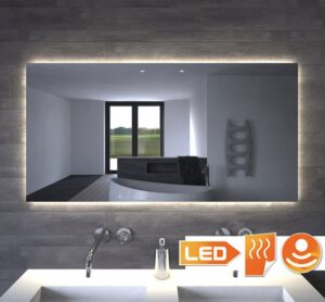 Badkamerspiegel met indirecte verlichting, verwarming, touch sensor en dimfunctie 120x70 cm