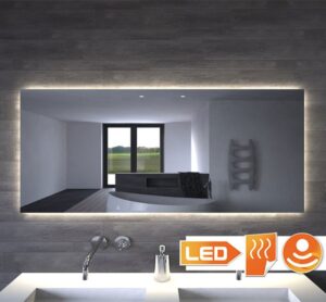 Badkamerspiegel met indirecte verlichting, verwarming, touch sensor en dimfunctie 140x70 cm