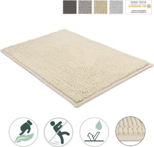 Badmat "BeauMare WR" beige badmatten geschikt voor vloerverwarming, antislipmatten 120x70cm