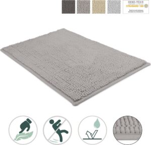 Badmat "BeauMare WR" grijs badmatten geschikt voor vloerverwarming, antislipmatten 80x50cm