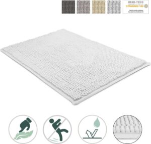 Badmat "BeauMare WR" wit badmatten geschikt voor vloerverwarming, antislipmatten 80x50cm