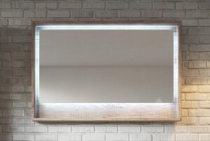 Badplaats Spiegel Tulum LED 150cm Nature wood - Met LED verlichting