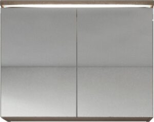 Badplaats - Spiegelkast Paso 800x200x600mm - Licht eiken - Kast met twee draaideuren