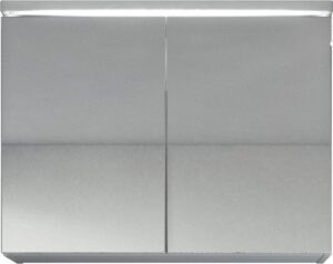Badplaats - Spiegelkast Paso 800x200x600mm - Wit - Kast met twee draaideuren