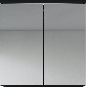 Badplaats - Spiegelkast Toledo 600x200x590mm - Zwart - Kast met twee draaideuren