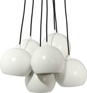 Ball Multi hanglamp wit met zwart snoer