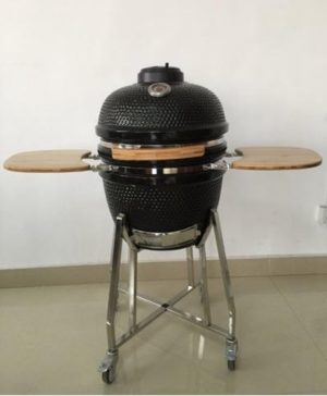 Barbecue Kamado 19'' - 48cm Zwart inclusief regenhoes / pizza pan / chickensitter en diverse grill roosters